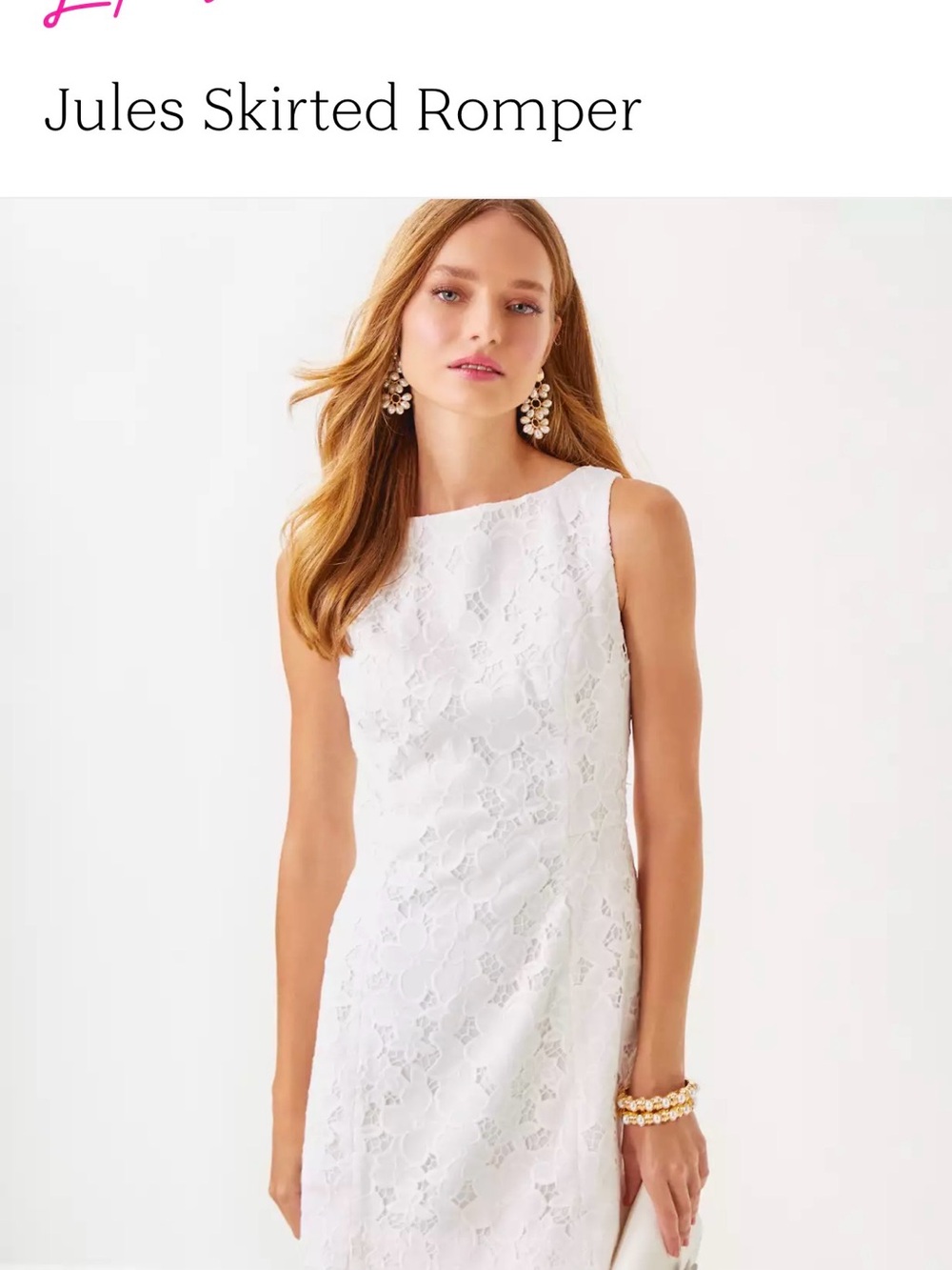 Lilly Pulitzer White Jules Skirted Romper